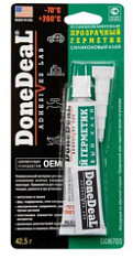 DD6705 Прозрачный силиконовый герметик-клей для стекол DoneDeal CLEAR RTV SILICONE ADHESIVE SEALANT